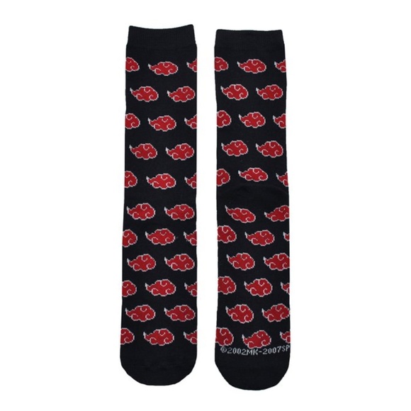Naruto Other - Naruto Shippuden Akatsuki Symbol Anime Crew Socks